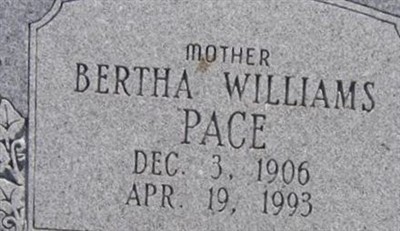 Bertha Williams Pace on Sysoon