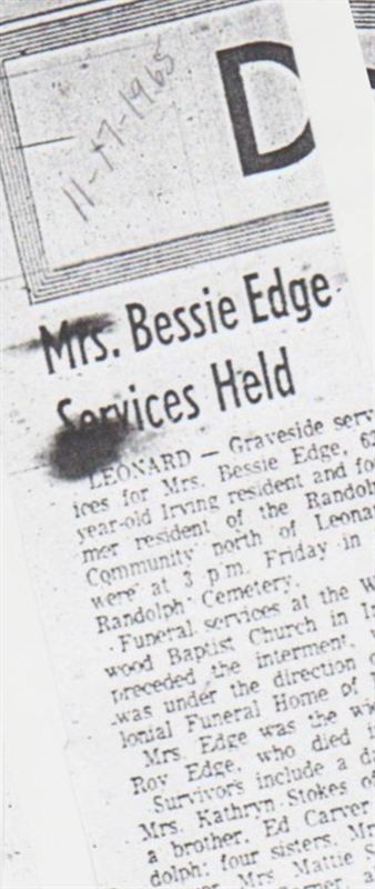 Bessie Edge on Sysoon