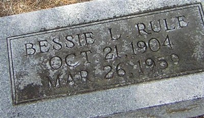 Bessie L Rule on Sysoon