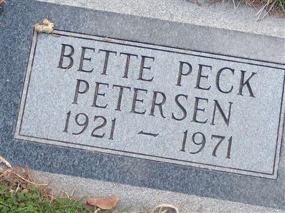 Bette Peck Petersen on Sysoon