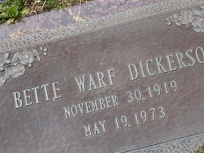 Bette Warf Dickerson on Sysoon