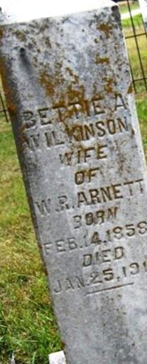 Bettie A. Wilkinson Arnett on Sysoon