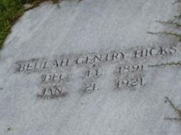 Beulah Gentry Hicks on Sysoon