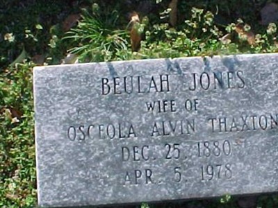 Beulah Jones Thaxton on Sysoon