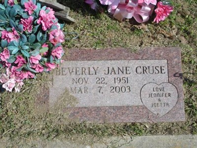 Beverly Williams Cruse on Sysoon