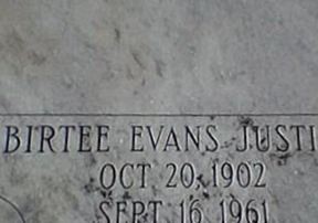 Birtee Evans Justic on Sysoon