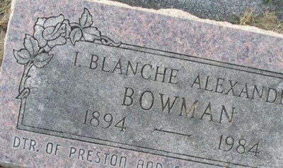 Blanche Iva McClain Bowman/Alexander on Sysoon