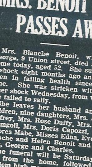 Blanche Marion Guyette Benoit on Sysoon