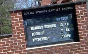 Boiling Springs Baptist Church Cemetery on Sysoon