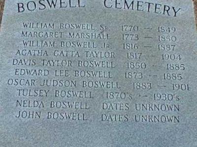 Boswell Cemetery on Sysoon