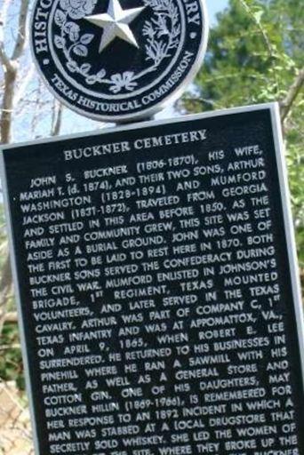 Buckner Cemetery on Sysoon