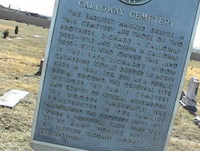 Calloway Cemetery on Sysoon