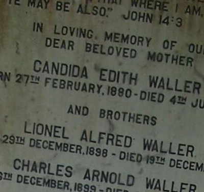 Candida Edith Waller on Sysoon