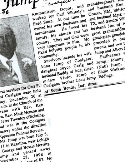 Carl F. Jump on Sysoon