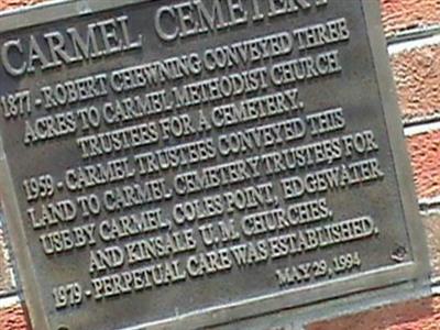 Carmel United Methodist Church Cemetery on Sysoon