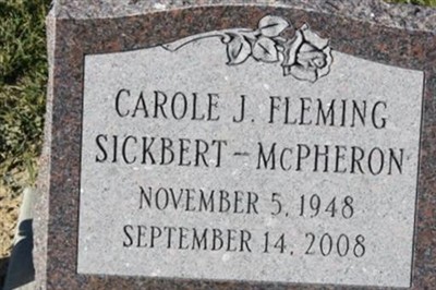 Carole J. Fleming McPheron on Sysoon