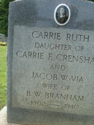 Carrie Ruth Via Branham on Sysoon