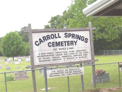 Carroll Springs Cemetery on Sysoon