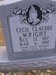 Cecil Claudie Wright on Sysoon