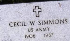 Cecil W. Simmons on Sysoon