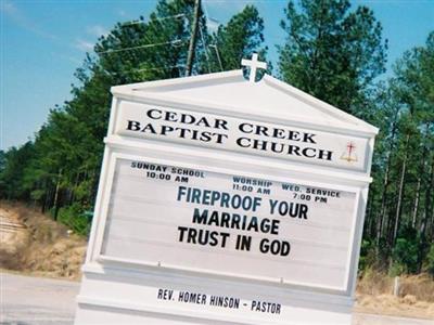 Cedar Creek Baptist Church Cemetery on Sysoon