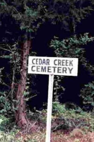 Cedar Creek Cemetery on Sysoon