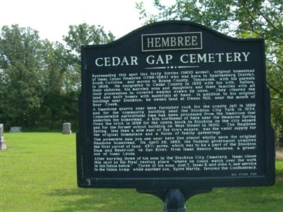 Cedar Gap Cemetery on Sysoon