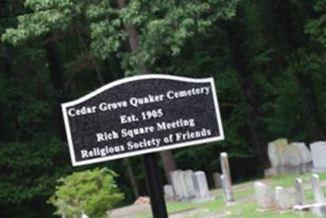 Cedar Grove Quaker Cemetery on Sysoon