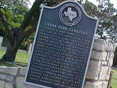 Cedar Park Cemetery on Sysoon