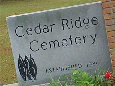 Cedar Ridge Cemetery on Sysoon