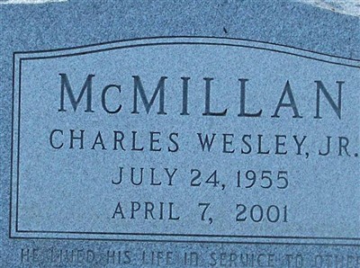 Charles Wesley McMillan, Jr on Sysoon