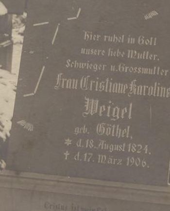 Christiane Karolina Goethel Weigel on Sysoon