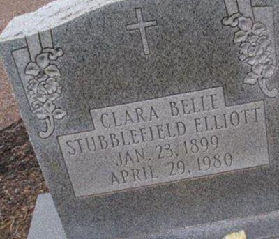 Clara Belle Stubblefield Elliott on Sysoon