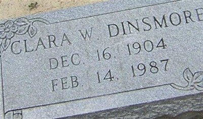 Clara W Dinsmore on Sysoon