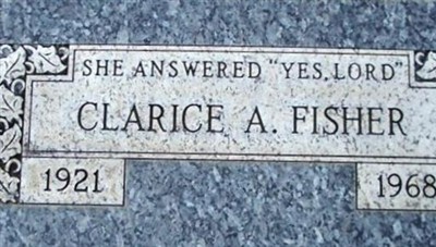 Clarice Albertine Rice Fisher on Sysoon