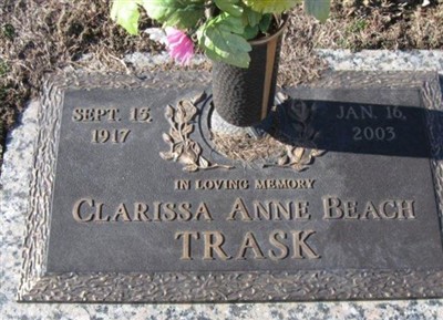 Clarissa Anne Beach Trask on Sysoon