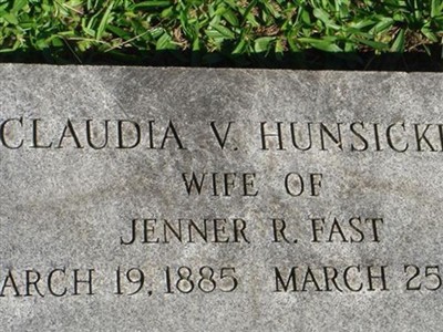 Claudia V Hunsicker Fast on Sysoon