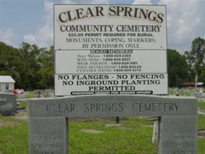 Clear Springs Community Cemetery on Sysoon