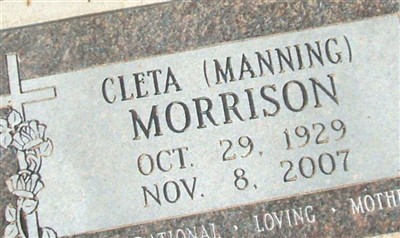 Cleta Manning Morrison on Sysoon