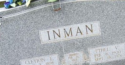 Cletion E Inman on Sysoon