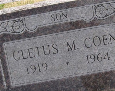 Cletus M Coen on Sysoon