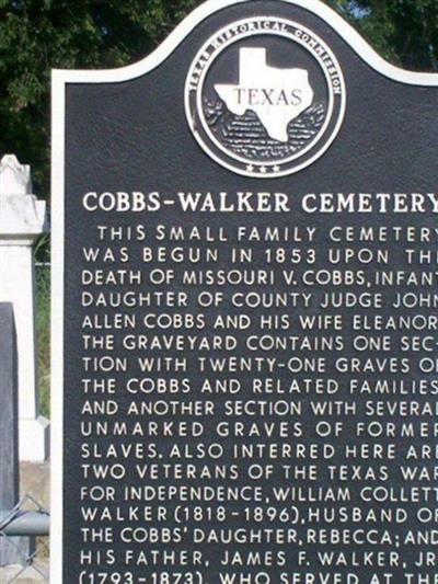 Cobbs-Walker Cemetery on Sysoon