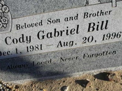 Cody Gabriel Bill on Sysoon