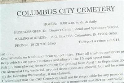 Columbus City Cemetery on Sysoon