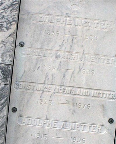 Constance McFARLAND Netter, Find a grave on Sysoon Constance McFARLAND Netter on Sysoon