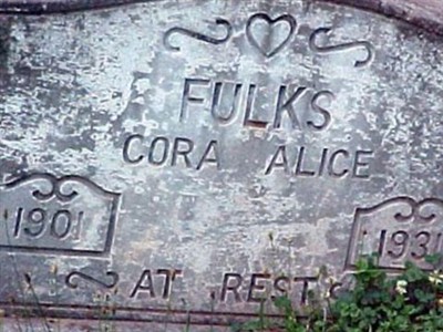 Cora Alice McClain Fulks on Sysoon