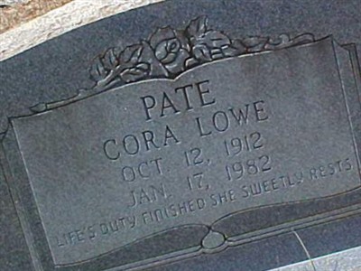 Cora Lowe Pate on Sysoon