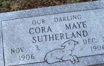 Cora Maye Sutherland on Sysoon
