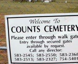 Counts Cemetery on Sysoon