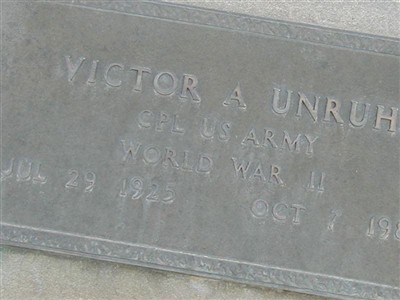 Cpl Victor A Unruh on Sysoon
